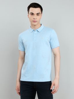 Monte Carlo - Blue Regular Printed Half Sleeve Polo T-Shirt