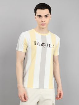 Monte Carlo - Smart Fit Stripes Half Sleeve Round Neck Multi-Color T-Shirt