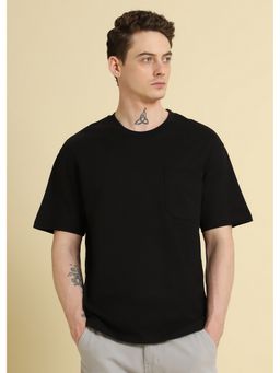 Banana Club - Black Plain Pocket Regular Fit T-Shirt