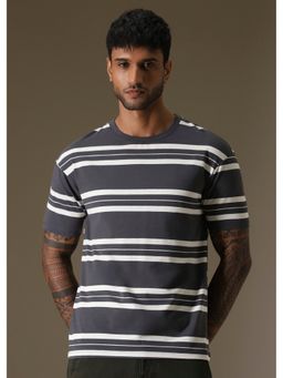 Banana Club - Grey Striped Regular T-Shirt