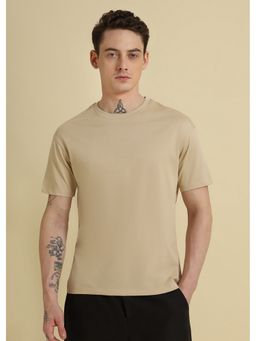 Banana Club - Beige Plain Basic Regular Fit T-Shirt