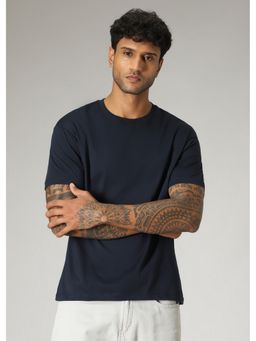 Banana Club - Navy Blue Plain Regular Fit T-Shirt