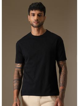 Banana Club - Black Self Pattern Regular T-Shirt