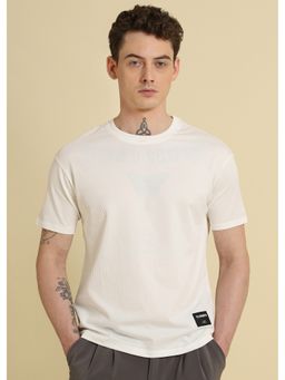 Banana Club - White Plain Ribbed Stripe Regular T-Shirt