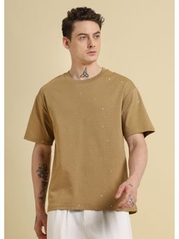 Banana Club - Ochre Brown Splatter Oversized T-Shirt