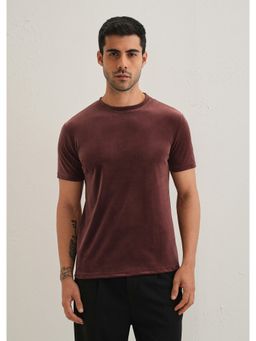 Banana Club - Maroon Plain Suede T-Shirt