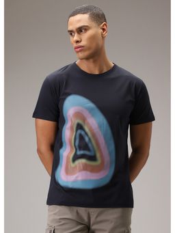 Banana Club - Tiffany Navy Blue Printed T-Shirt