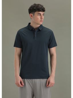Banana Club - Patterned Navy Blue Plain Stitch Less Polo T-Shirt