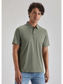 Banana Club - Textured Olive Plain Stitch Less Polo T-Shirt