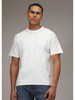 Banana Club - White Plain Embellishment Oversized T-Shirt