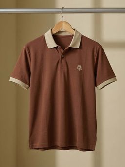 LEOTUDE - Men's Brown Polo T-Shirt