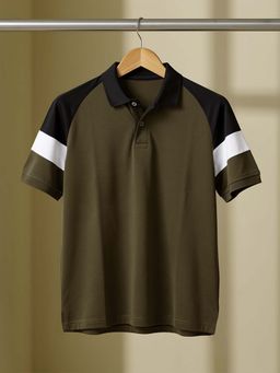 LEOTUDE - Men's Olive Polo T-Shirt