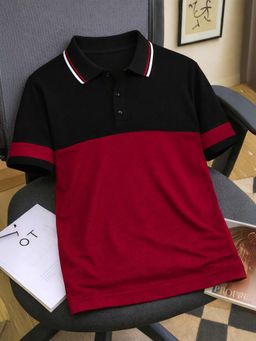 LEOTUDE - Men's Maroon Polo T-Shirt