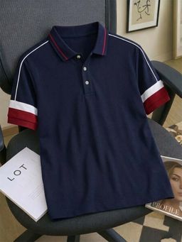 LEOTUDE - Men's Navy Blue Polo T-Shirt