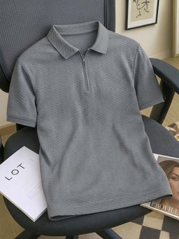 LEOTUDE - Men's Grey Polo T-Shirt