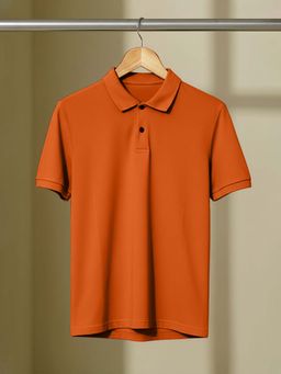 LEOTUDE - Men's Orange Polo T-Shirt