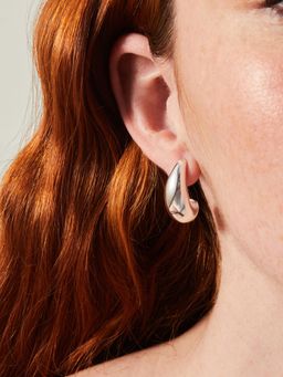 Accessorize London - Women Sterling Silver-Plated Large Teardrop Earrings