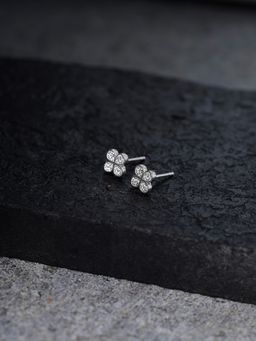 Accessorize London - Women Sterling Silver-Plated Cubic Zirconia Sparkle Flower Stud Earrings