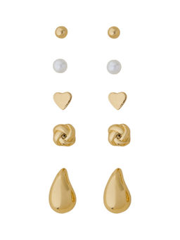 Accessorize London - Women Multi-Colour Knot Stud Earrings (Pack of 5)