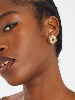 Accessorize London - Women Gold Twist Knot Stud Earrings