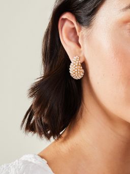 Accessorize London - Women White Pearly Curve Earrings