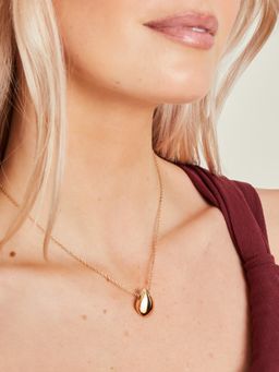 Accessorize London - Women Gold Drop Curve Pendant Necklace