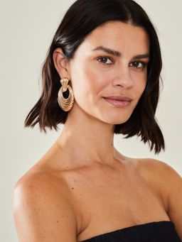 Accessorize London - Women Gold Swirly Door Knocker Earrings