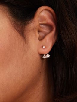 Accessorize London - Women Sterling Silver-Plated Flower Back Stud Earrings
