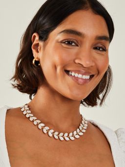 Accessorize London - Women Pearl Leaf Necklace