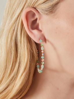 Accessorize London - Women Multi-Colour Large Beaded Hoop Earrings