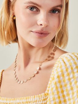 Accessorize London - Women Gold Flower Chain Lariat Necklace