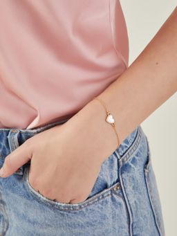 Accessorize London - Women Moonstone Pearl Heart Bracelet