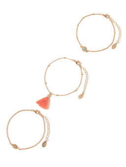 Accessorize London - Women Sun Tassel Anklets (Pack of 3)