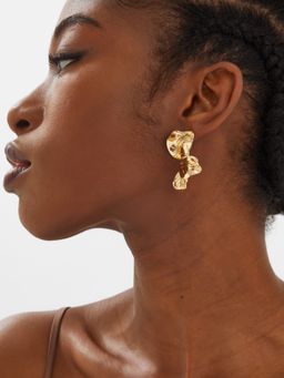 Accessorize London - Women Statement Layered Leaf Gold Drop Earrings