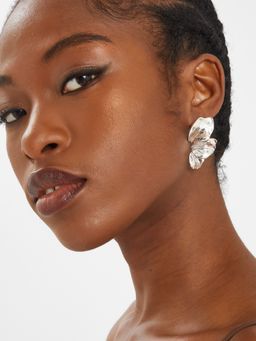 Accessorize London - Women Statement Layered Leaf Silver Drop Earrings