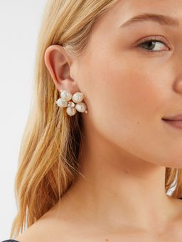 Accessorize London - Women Pearl Flower Statement Stud Earrings