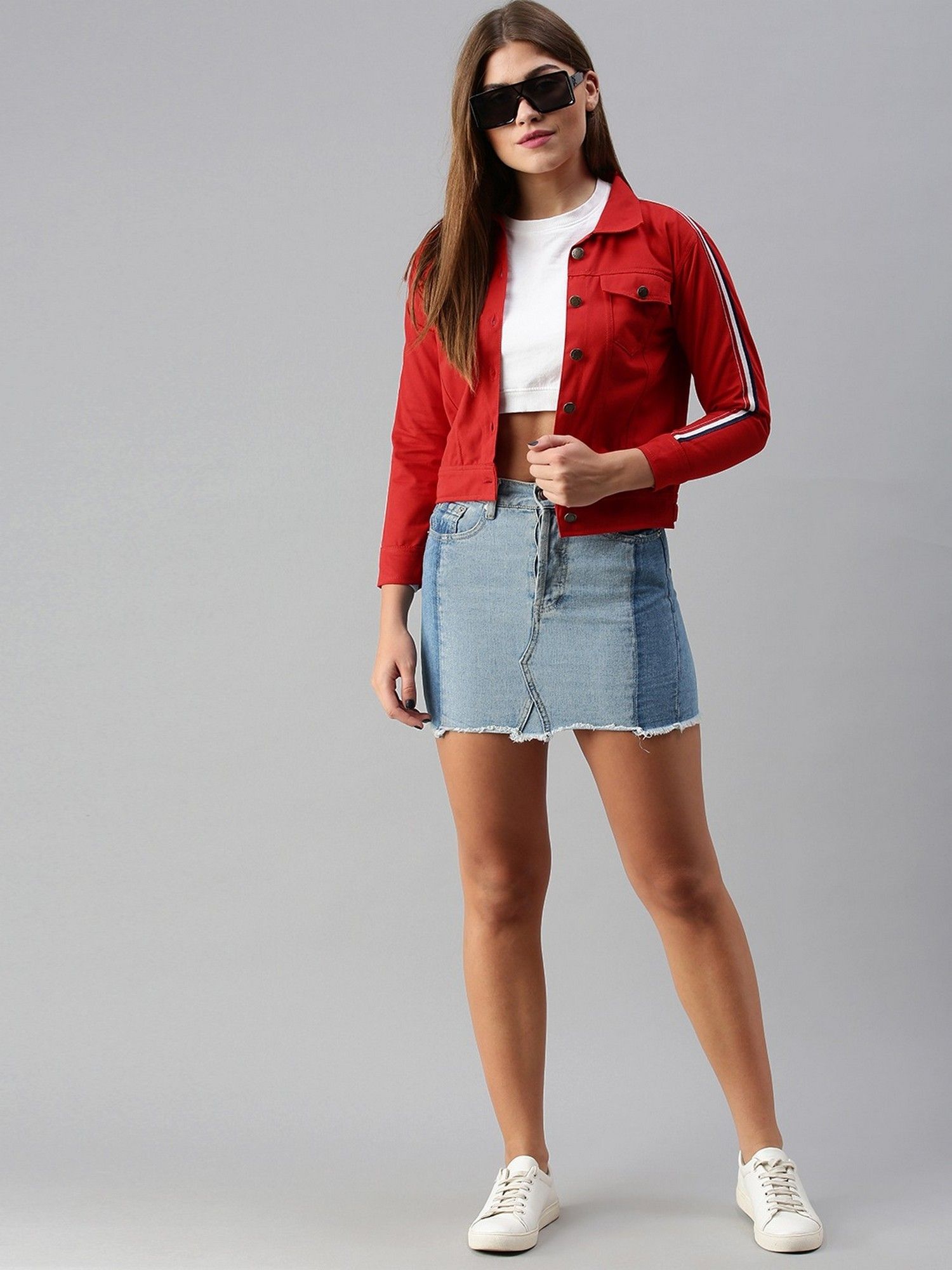 voxati Womens Denim Jacket Red-picture-36