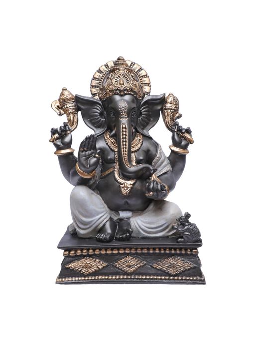 Ashnam Square Base Ganesha - Metallic Grey