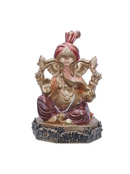 Ashnam - Pheta Ganesha Showpiece Gold & Red