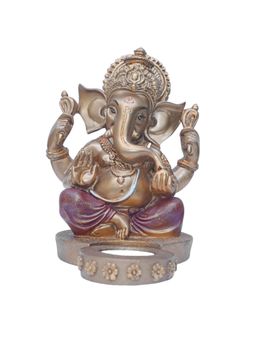 Ashnam - Ganesha Figurine with T-Light Holder Purple