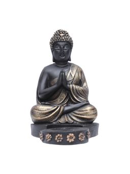 Ashnam - Buddha Figurine with T-Light Holder Black