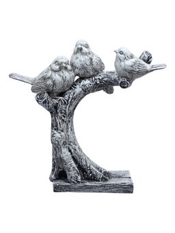 Ashnam - Decorative Bird Showpiece Standing On Tree Grey