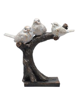 Ashnam - Decorative Bird Showpiece Standing On Tree White
