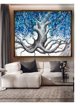 The Art House - Blue White Abstract Painting Wall Art