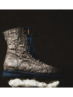 Kavith Sainaani - Grey Crinkle Boots (Pack of 2)