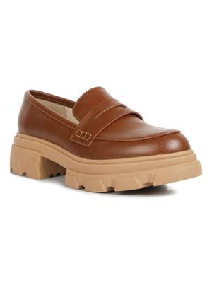 Buy London Rag Solid Tan Loafers Online