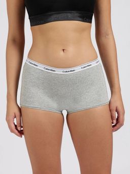 Calvin Klein - Grey Cotton Solid Boyshorts
