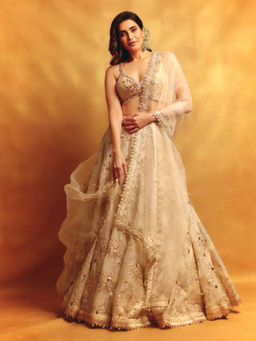 Gopi Vaid - Karishma Ivory Lehenga with Blouse and Dupatta