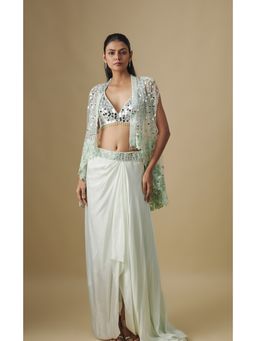 Asaga - Women Green Marlowe Skirt with Blouse and Cape
