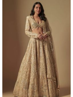 Asaga - Women Bronx Gold Lehenga with Blouse and Dupatta